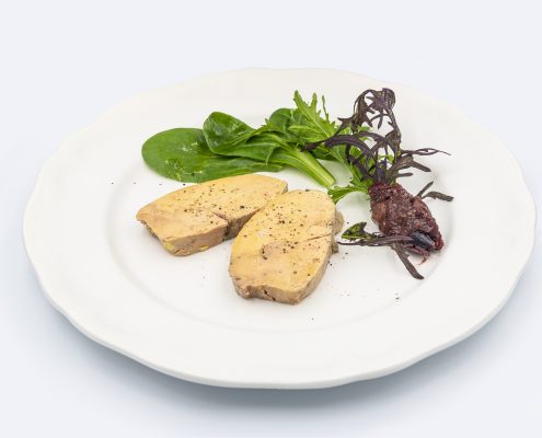 Foie gras de canard cuit au torchon, chutney de fruits sec au vinaigre de cidre de Rozavern
